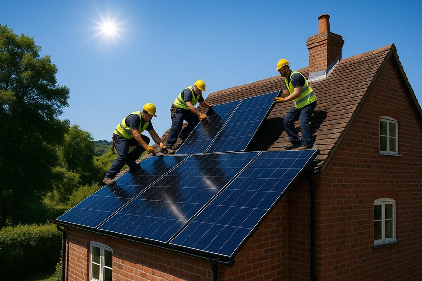 solar panel setup abberley